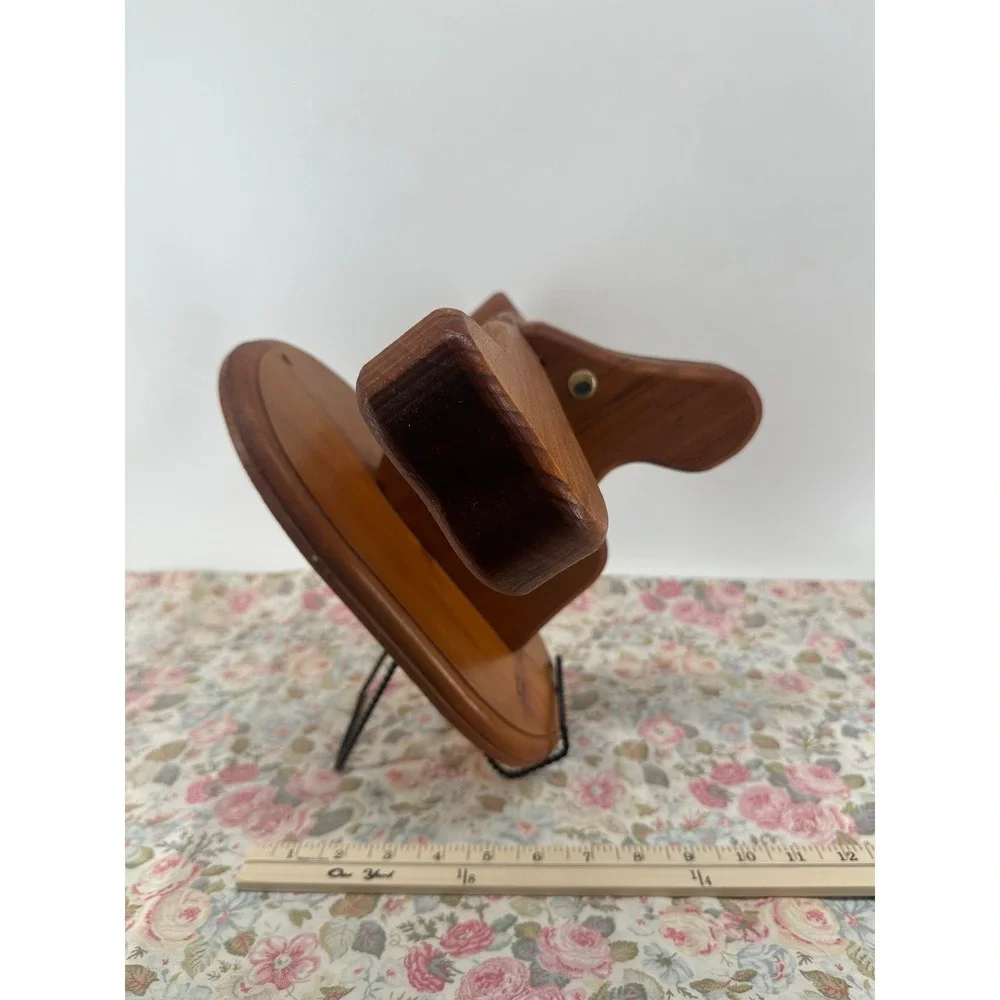 Vintage Rustic Handcrafted Wooden Moose Head Wall Mount Lodge Cabin Decor